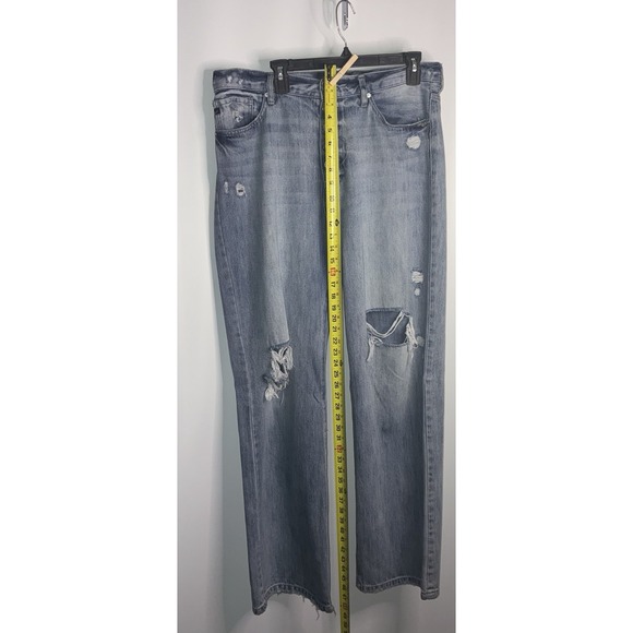 KanCan Jeans 15/31 Light Blue White Fade Button Fly 90s Distressed Grunge Boho - Picture 10 of 13